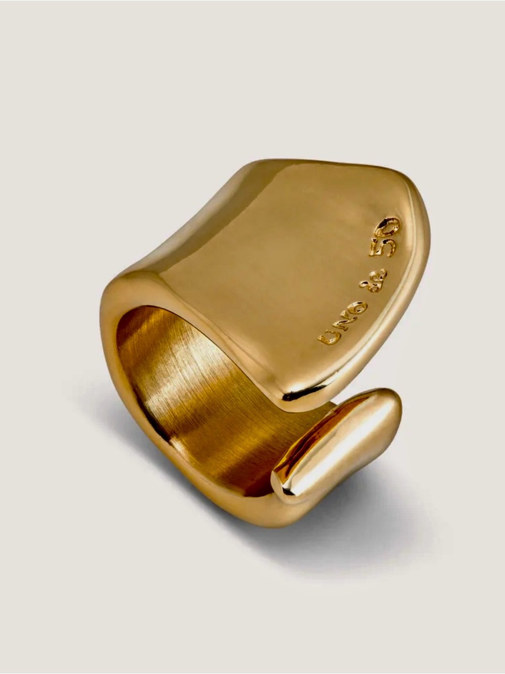 UNOde50  Gold Sculptural Open Ring